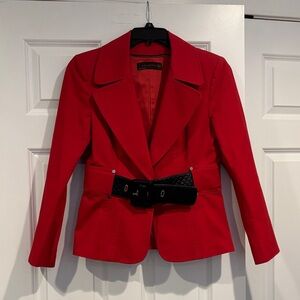Zara Red Blazer with Black Belt